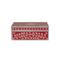 Hello Honey® 9" Red and White Decorative Mixed Material Storage Box with Horn Inlay